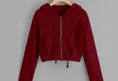 High quality sweatshirts solid colour Crop Hoodie