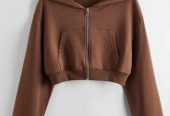 High quality sweatshirts solid colour Crop Hoodie